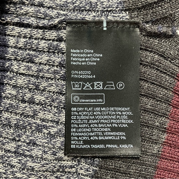 LOGG Striped Midi Sweater Dress w/ Crew Neck in Wool Blend Rib Knit Small - Picture 10 of 11